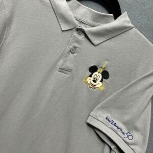 Walt Disney World 50th Anniversary Embroidered Mickey Castle Polo Shirt Womens M